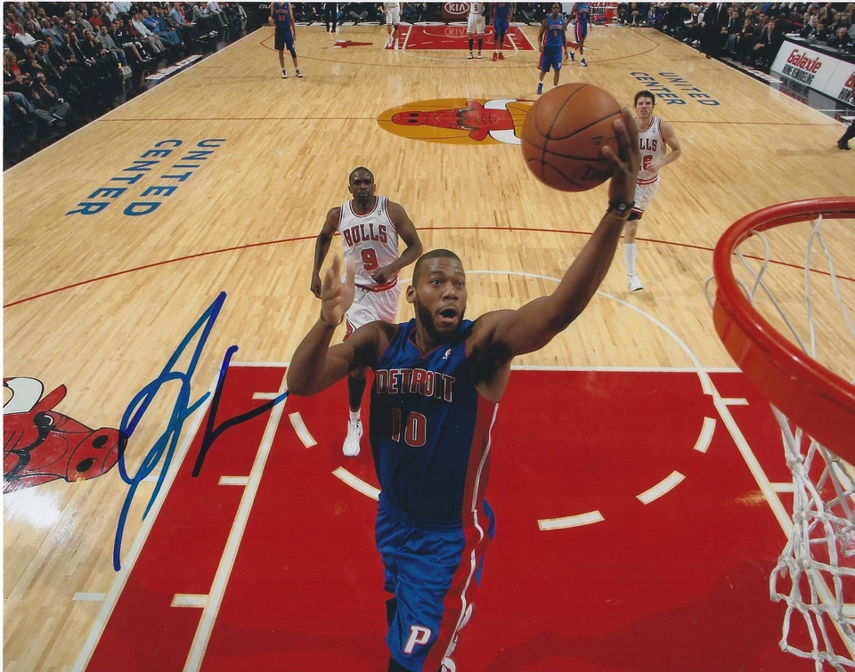 GREG MONROE Signed DETROIT PISTONS Basketball 8 x 10 Photo GEORGETOWN HOYAS - Image 1 of 1