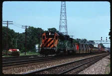 Original Rail Slide - BN Burlington Northern 3155+ Belmont IL 6-1990