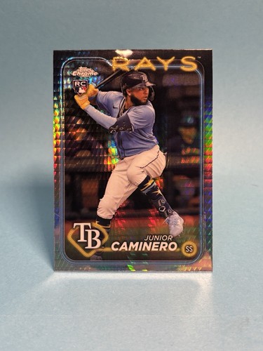 2024 Topps Chrome - #213 Junior Caminero (RC) Prism Tampa Bay Devil Rays