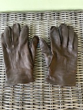 Brown Deerskin Leather Driving Gloves Sz S WPL 9093