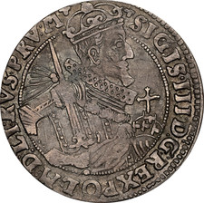1624 Poland "Sigismund III Vasa" 1/4 Silver Thaler (Ort) - NGC XF45! Danzig Mint