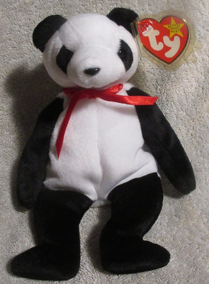 Ty Beanie Baby  Fortune Panda Bear DOB December 6, 1997  MWMT Free Shipping