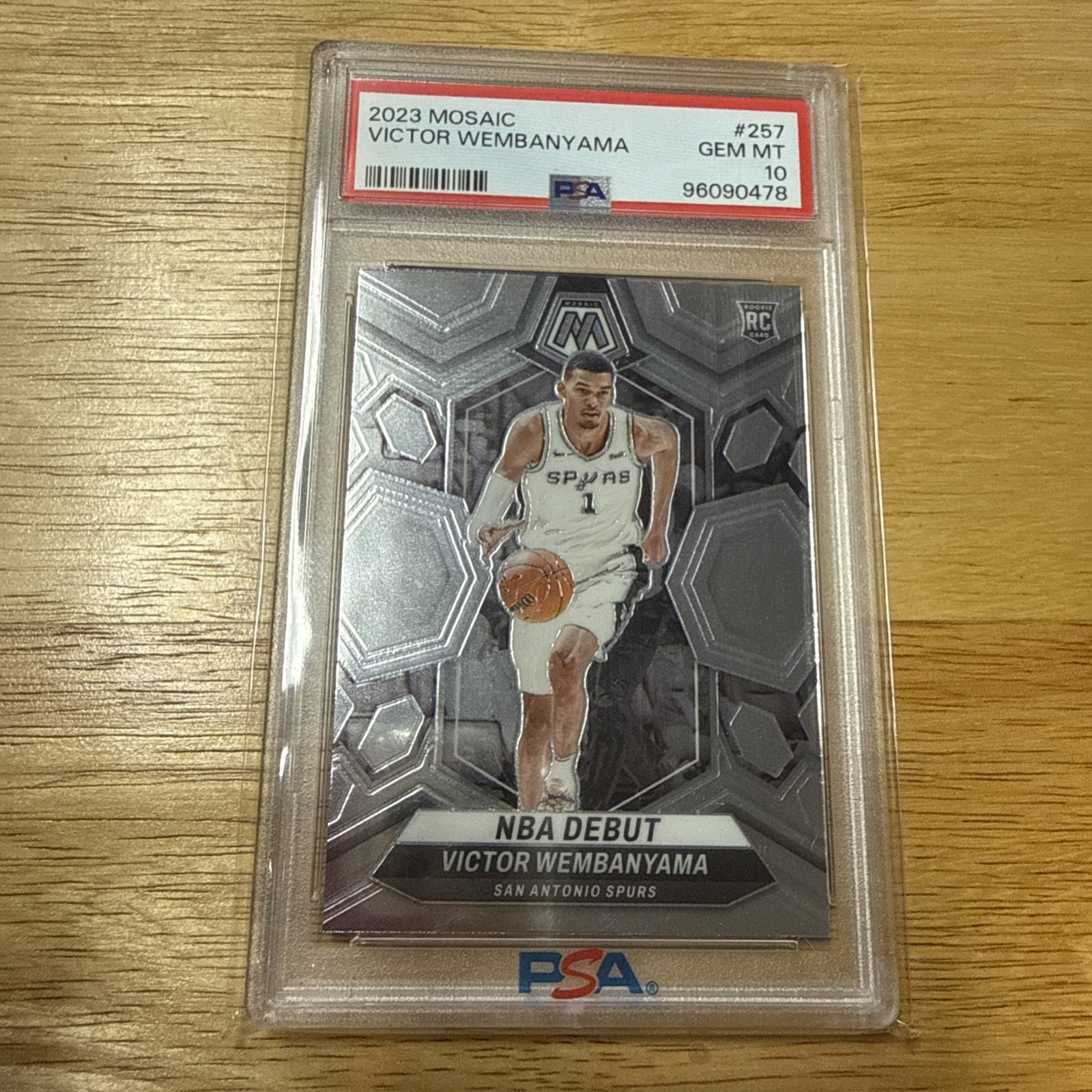 2023-24 Mosaic NBA Debut Victor Wembanyama #257 Spurs RC Rookie PSA 10 GEM MT