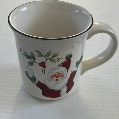 Pfaltzgraff Winterberry Santa Christmas Ceramic Mug Microwave & Dishwasher Safe