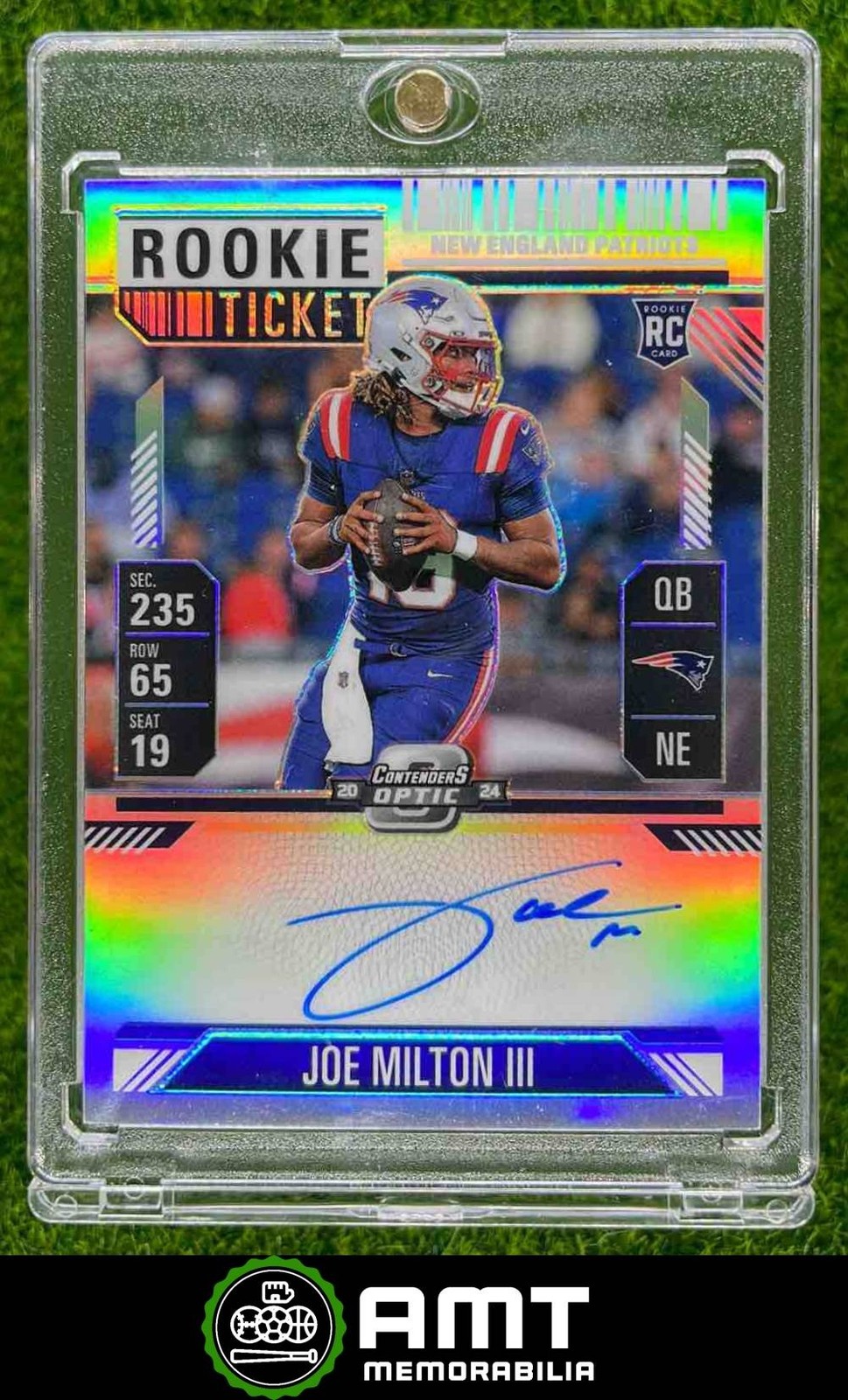 2024 Panini Contenders Optic Joe Milton III RC Ticket Auto Silver Prizm Patriots