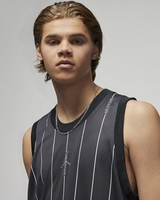Air Jordan Dri-fit Mesh Basketball Jersey Tank Mens Size XL Pinstripe Panda NWT