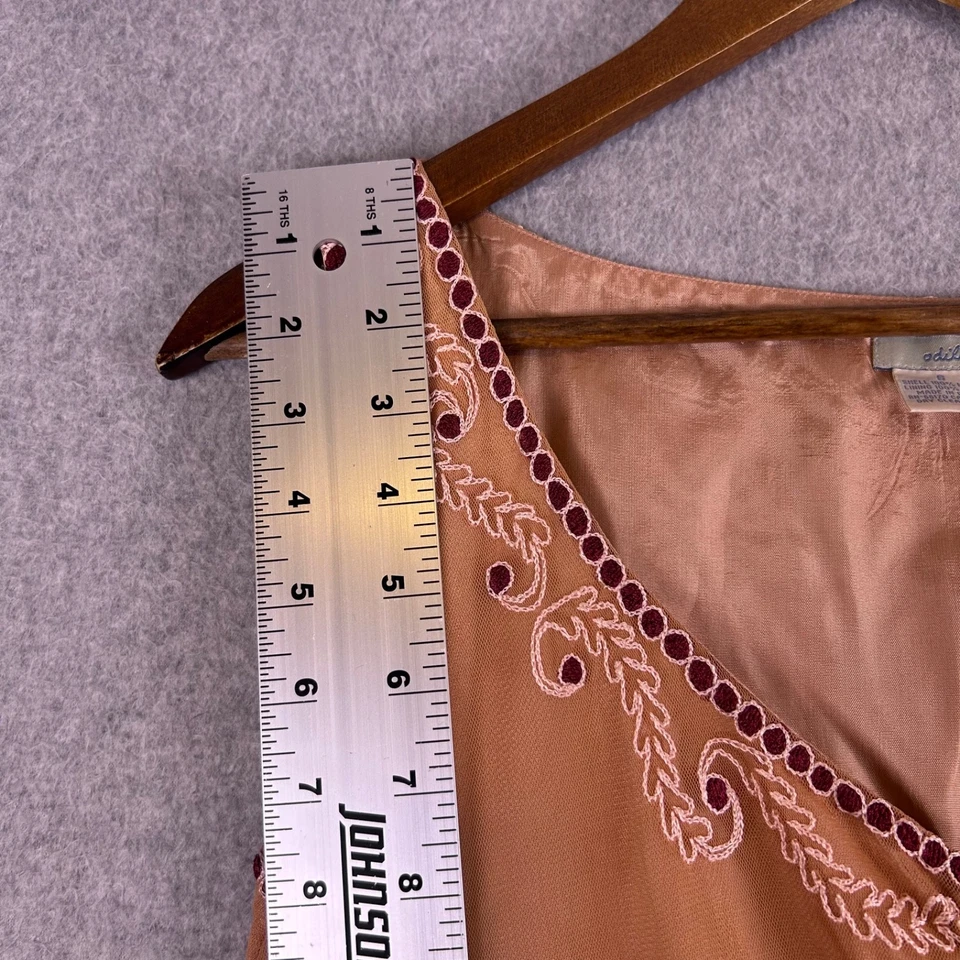 Vestido Odille Anthropologie 6 Rosa Melocotón Bordado Encaje Ojales Bordado Boho Delicado Foto 2 de 4