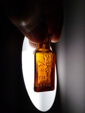 Vintage Amber Glass Poison Bottle Tincture Iodine Skull Crossbones Apothecary K2