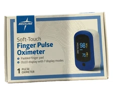 Medline Soft Touch Finger Pulse Oximeter Digital Display HCSM70S 