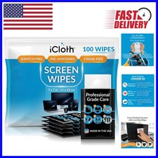 Gentle and Effective 100 Count Screen Cleaning Wipes - Portable and Convenient