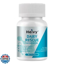 Heivy Lactase Enzyme 9000 FCC Dairy Relief Fast Acting Supplement, Lactose In