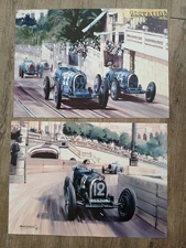 COURSE AUTOMOBILE MONACO - lot de 2 affiches posters A3 de 30x42 cm