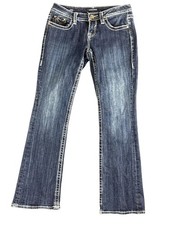 Vigoss Dublin Slim Boot Jeans S3/4 L31 Heritage Fit Studded Rhinestone Y2K