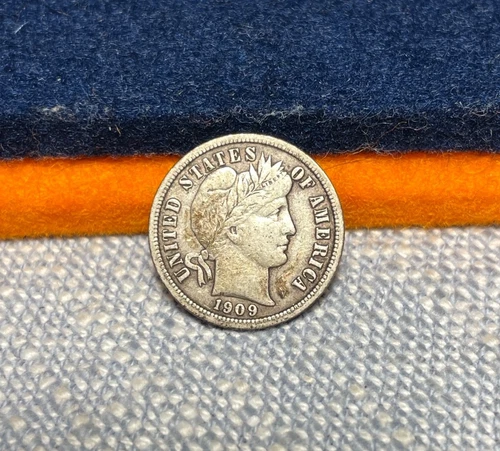 (#102216) Barber Dime:  1909 VF