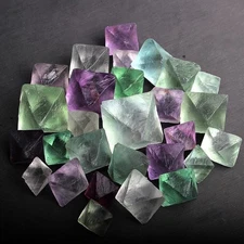 Fluorite Octahedron Stones Raw Colorful Crystal Pieces for Jewelry Making Crafts