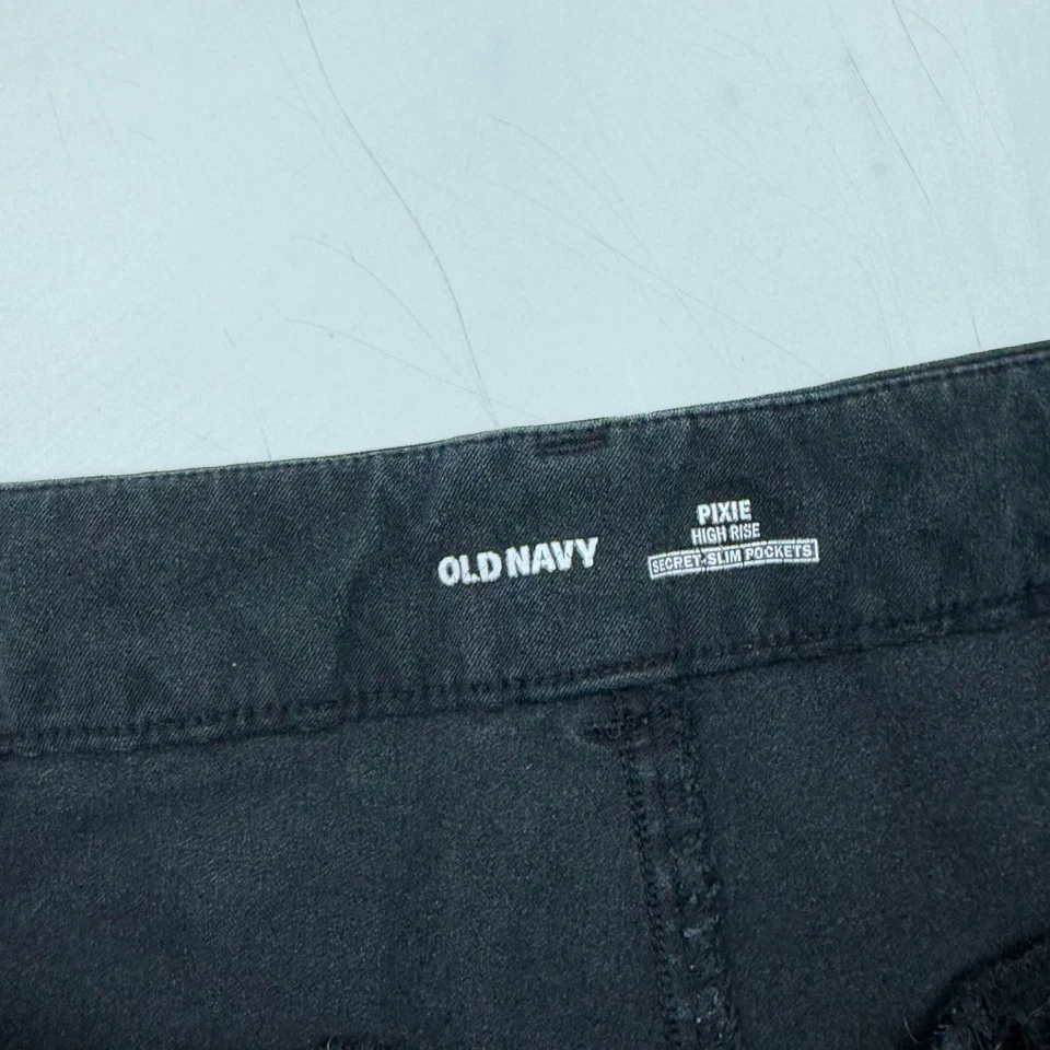 Old Navy Women's Pixie Pants Size 10 Black Cotton Blend Skinny Ankle Leg Slim - Image 4 of 4