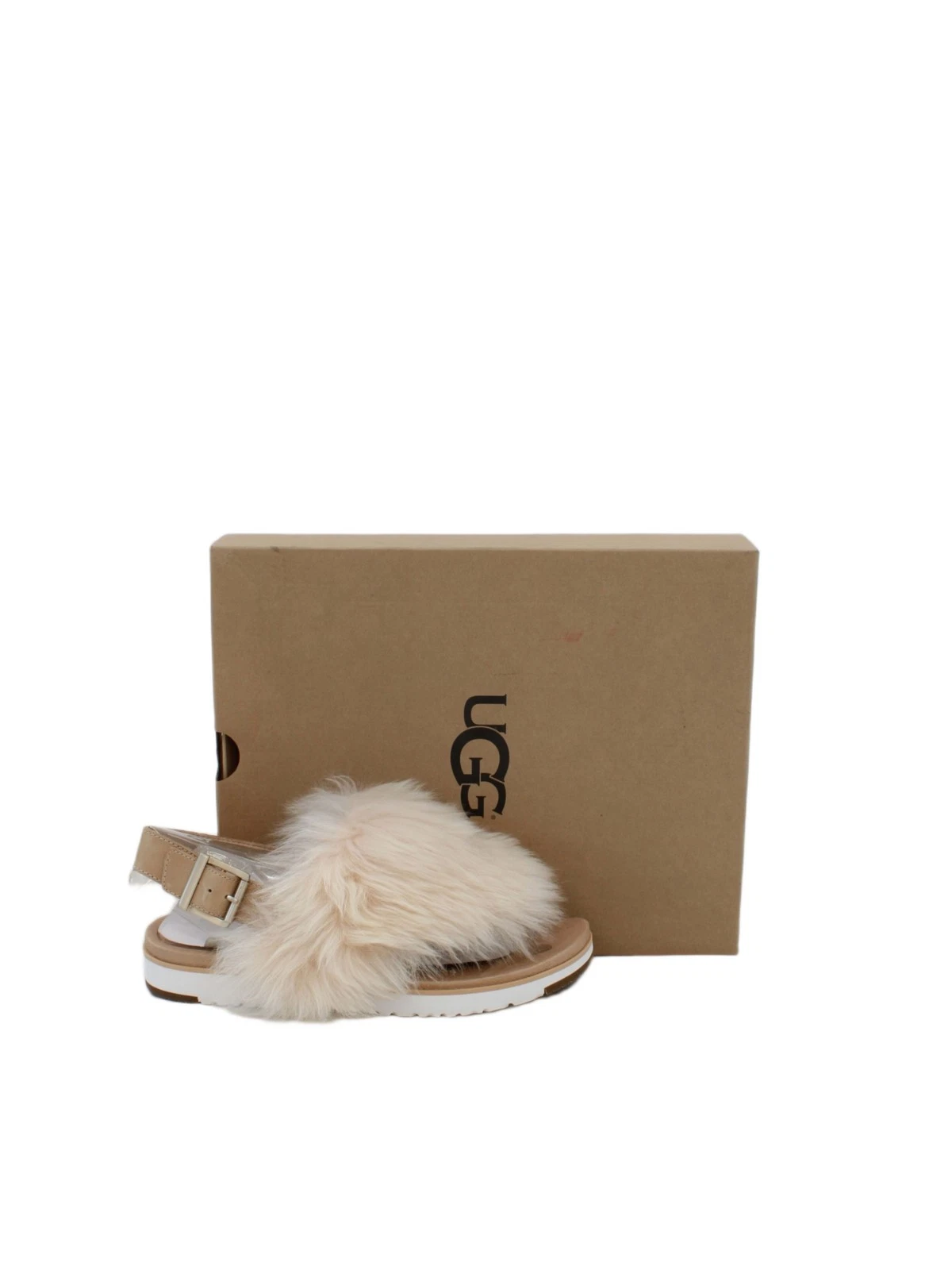 Sandali donna UGG UK 8 5 pelle panna con altri cinturini nuovi con etichette