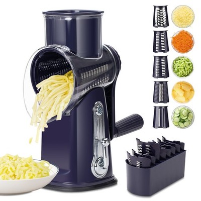 Vegetable & Fruit Chopper: 5-Cylinder Kitchen Dicer & Slicer Roller Cutter
