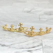 Vivienne Westwood Orb Earrings Gold 2.3cm Accessory Pierced With Pouch