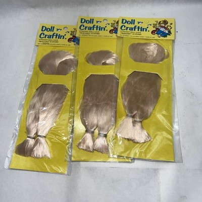 Doll Craftin Straight Doll Hair Craft 15 grams #166-53 Synthetic NOS Lot of 3