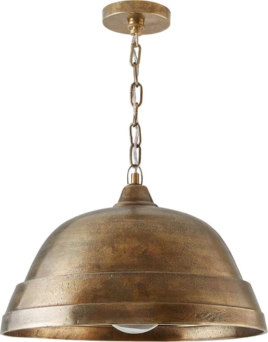 330311XB Sedona Handcrafted Sand-Cast Aluminum Industrial Metal Dome Pendant, 1- - Picture 1 of 12