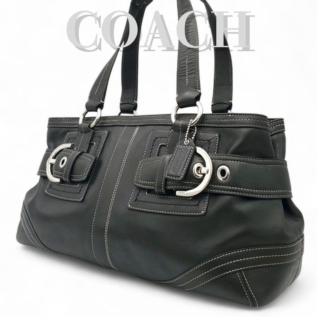 Vintage Coach Soho Leather Shoulder Bag in Black Pre-Owned
