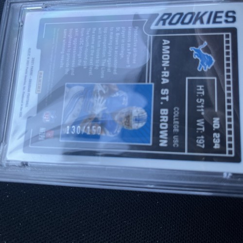 2021 Panini Obsidian - Rookie Jersey Autos Amon-Ra St. Brown #234 /150 PSA 9 RC - Bild 3 von 3