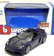 Burago Porsche 718 Spyder RS 2024 Dark Blue 1:43 Diecast Model Car New Boys Toys