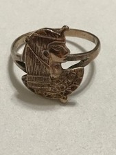 Amazing Vintage Sterling Silver 925 Egyptian Pharon Head Ring Size 8.5