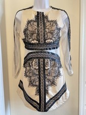 Lace Bodycon Dress Nude/Black XS-S
