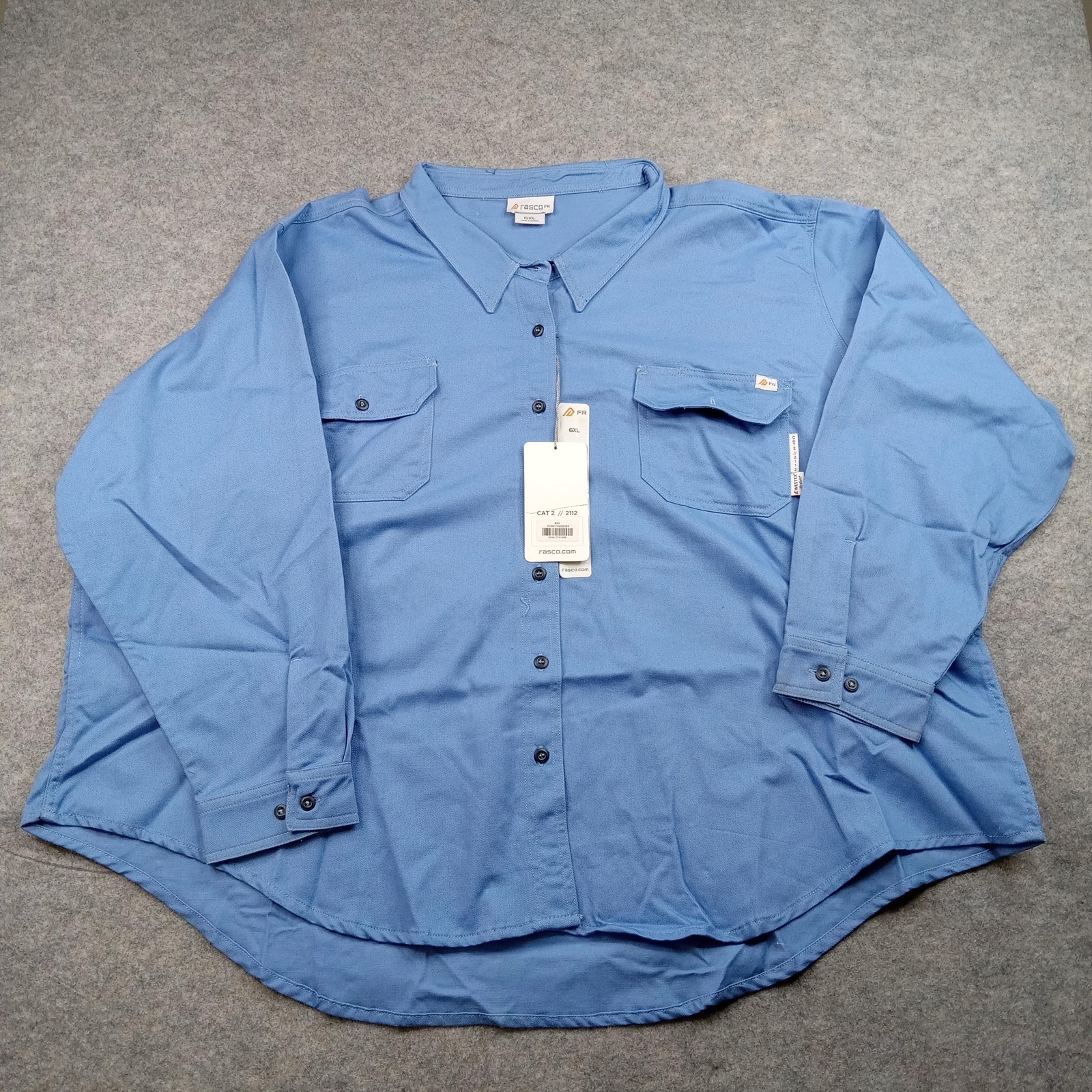 Camisa Rasco FR Mujer 6XL Uniforme Trabajo Azul Manga Larga Resistente al Fuego FR8905WB
