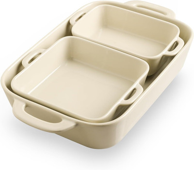 New Ceramic Bakeware Set Rectangular Baking Dish Oven Safe Porcelain - Fast Ship