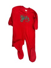 Toddler Christmas Holiday Red Fleece Zip Up One Piece Footed Pajamas Size 3T
