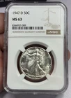 1947 D Walking Liberty Half Dollar NGC MS63