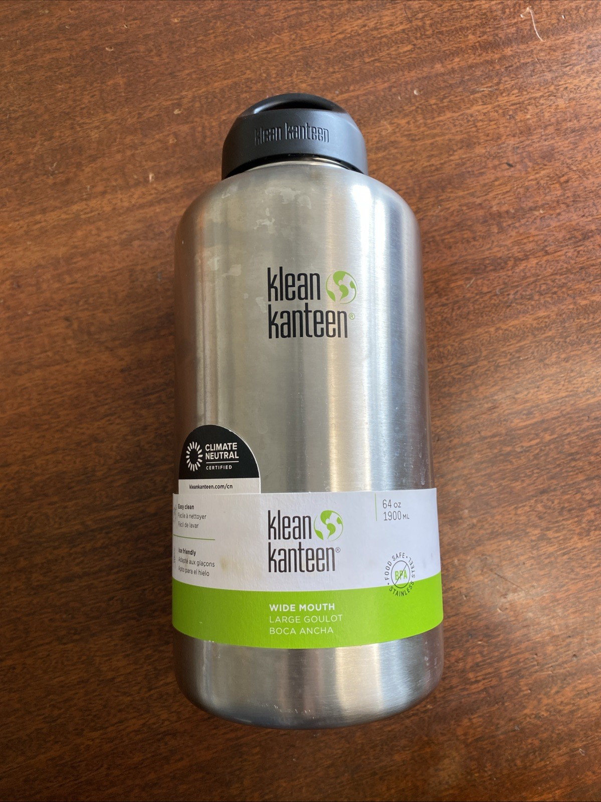 NEW Klean Kanteen 64 Oz Wide Mouth Water Bottle