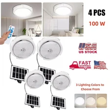 4Pack Solar Power Ceiling Pendant Light Remote Control Outdoor Indoor Lamp US