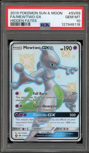 Pokemon Mewtwo GX Shining Legends Full Art #72 PSA 10 Gem Mint