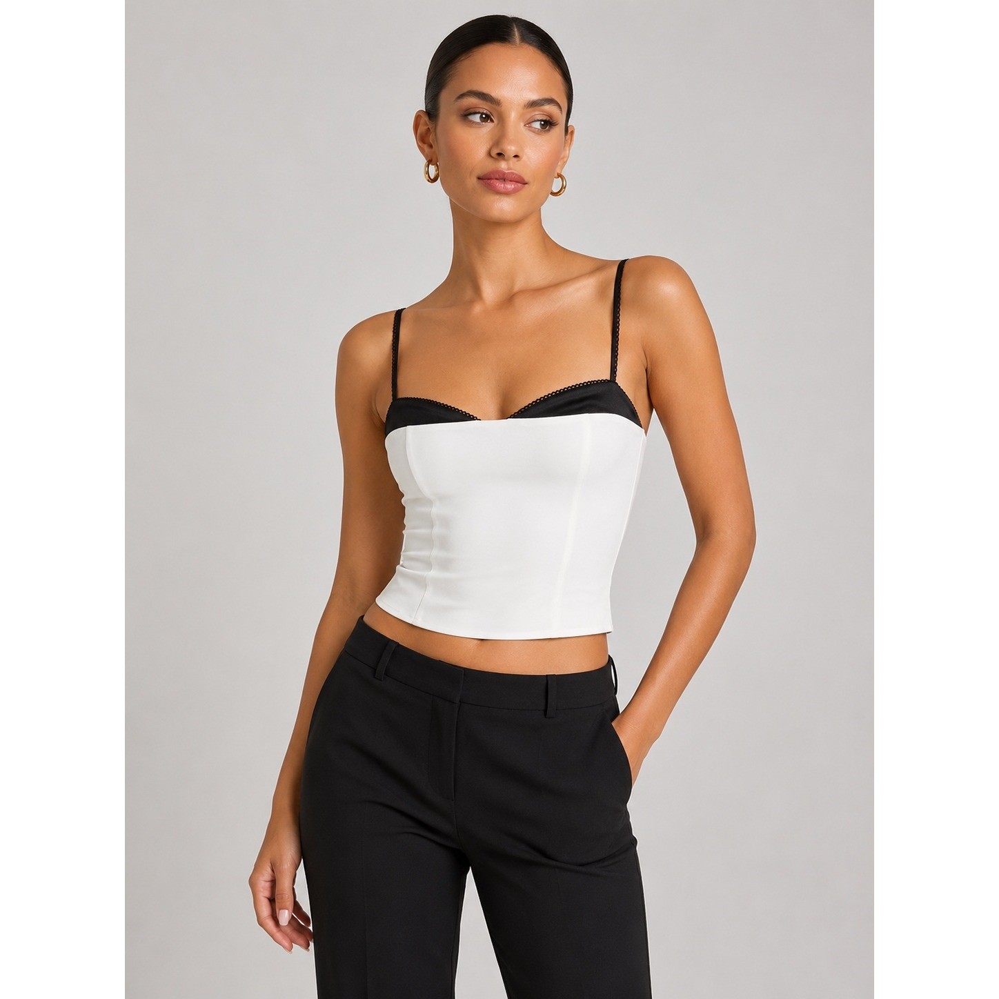 Reformation Melanie Top Womens 10 Cream Black Lace Trim Silk Cami Chic Camisole