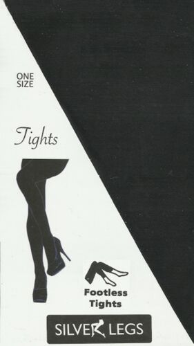 50 DENIER FOOTLESS TIGHTS ONE SIZE WITH VARIOUS SHADES FREEPOST - Picture 2 of 19