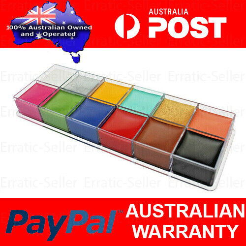 12 Colours Face Body Paint Oil Painting Art Make Up Set Halloween Party Fancy AU - Picture 1 of 8