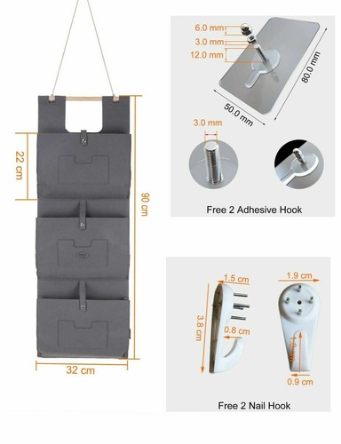 Hängeorganizer Tasche Filz Türtasche Wandtasche Aufbewahrung Storage Halter - Bild 52 von 71