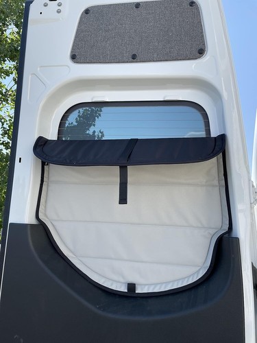 Insulated Magnetic Blackout Window Covers for Mercedes-Benz VS30 Van - Cool Gray - Picture 5 of 6