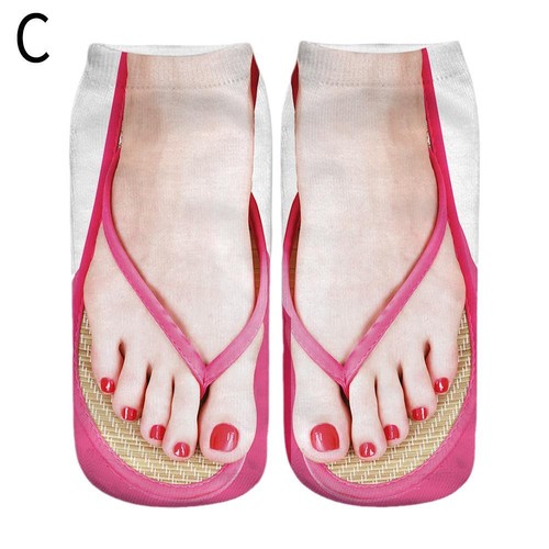 Impresión 3D Divertida Novedad Creativa Zapatos Chanclas Corte Bajo Calcetines al tobillo Reino Unido Nuevos - Imagen 10 de 19