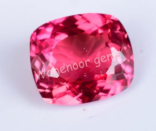 Natural Rubellite Tourmaline 8.20 Ct Red Pink Cushion Certified Loose Gemstone - Imagen 4 de 6
