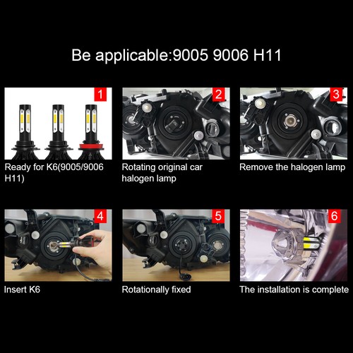 For Toyota Tundra 2007-2013 4-Sides LED Bulbs Headlights Hi/Lo Beam Light us - Imagen 9 de 9