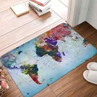 Graffiti Bathroom Non-Slip Carpet Map The World Living Room Mat Welcome Doormat