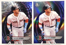(2) 2022 Bowman Platinum Ice Foil & Base #44 Trevor Story  - Red Sox