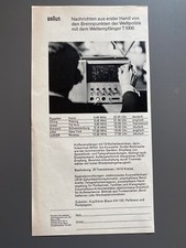 Braun Weltempfänger T 1000 Radio Original 1967 Vintage Werbung Advert Reklame