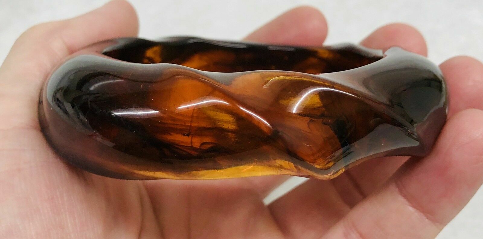 Vintage Chunky Lucite Faux Tortoiseshell Bakelite… - image 4