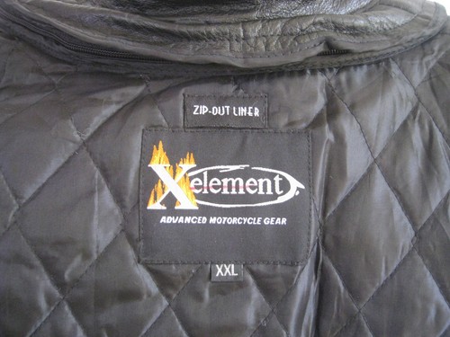 XELEMENT HEAVY DUTY BIKER JACKET BUFFALO BLACK LEATHER ZIP OUT LINER MEN'S XXL - Bild 13 von 21
